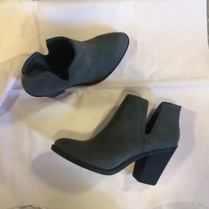 Gray ankle boot heels